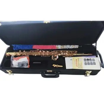 Ново притока на Преки сопран-саксофон професионално ниво S-992 Bb Музикален инструмент Саксофон с футляром