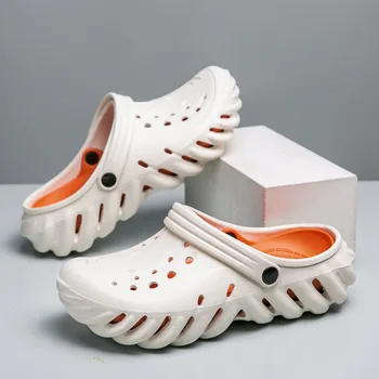 Обувки с дупки 2023 г., мъжки чехли, летни нови сандали с плъзгане и устойчива на износване намотка, плажни чехли с мека подметка