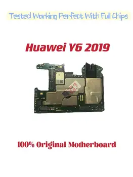 Оригиналната разблокированная основна такса за Huawei Y6 2019 дънна Платка отключена с чипове, схеми и гъвкав кабел