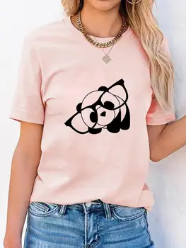 Панда Обича животните, Скъпа дрехи на 90-те години, Модна тениска с къс ръкав и принтом, Лятна връхни дрехи, основна женска тениска, графични тениски