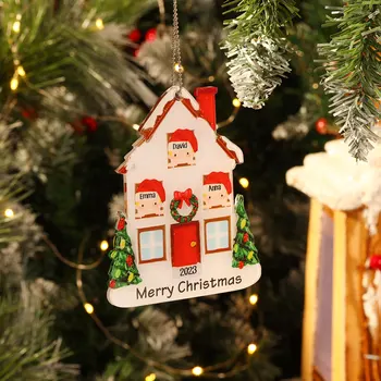 Персонални семейно име Висящи украшения на къщата Потребителското си име Висулка във формата на Коледно украшение за дома Коледни подаръци за семейството