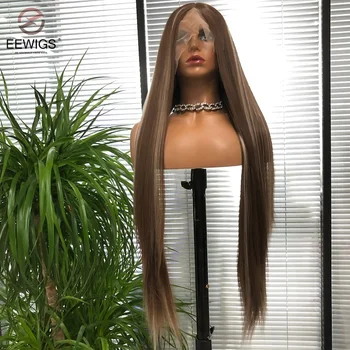 Перука EEWIGS с висока плътност, без лепило, директен синтетични перука 13 × 6, висококачествени ежедневни облекла, богинята на темперамент