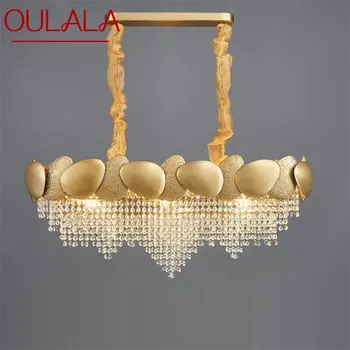 Полилей OULALA Творчески Окачен на Правоъгълна Лампа В Стил Постмодерното, Led Златна Лампа за Дома Хол, Трапезария