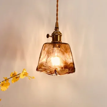 Полилей от месинг в скандинавски стил, ретро стил, висящи лампи в японския семеен бара Блясък, Ресторант, спалня, Нощни окачен лампа