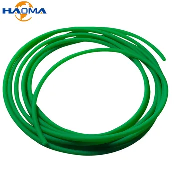 През цялата полиуретан, задвижваща каишка поточна линия с дължина 1/5 метър, Трансмисионни ремъци с грапава повърхност ПУ зелен цвят за текстилни машини с диаметър 1-1,5 mm - 15 mm