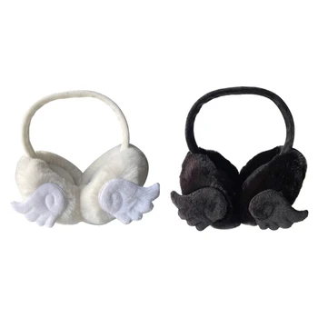 Преносими уреди за уши с декоративни слушалки формата на крилата на Ангела, изолирана в студено време, за жени и деца, нови