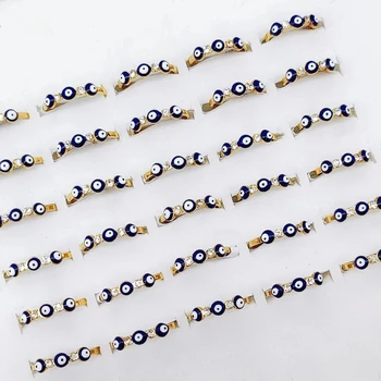 Продажба на едро 10 /20/30/50 Бр Пънк-сладки Красиви позлатени пръстени за очите от неръждаема стомана, Дамски официални модни бижута за пръстите