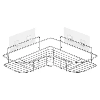 Рафтове за съхранение от неръждаема стомана, Без перфорация Singer Layer Triangle Стенен Държач рафтове за баня и кухненски рафтове за съхранение
