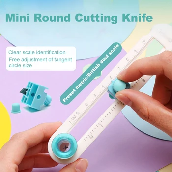 Регулируема на 360 градуса кругорез за хартия Кръг режещ нож САМ Компас Нож Инструменти за производство на хартиени картички Офис-канцеларски материали, ученически пособия