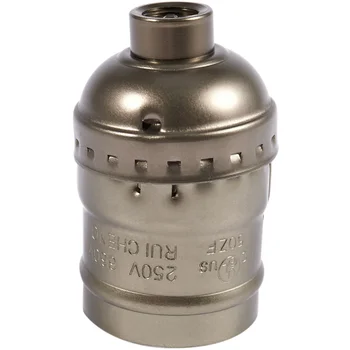 Реколта крушка на Едисон с цокъл, държач за контакти, адаптер за електрически крушки E27 -подходящ за голи крушки, без кабели, без прекъсвач, античен месинг