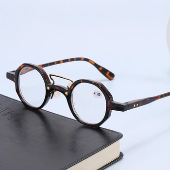 Ретро Литературни Очила за четене в кръгла рамка, Модни Очила за далекогледство с висока разделителна способност за жени и мъже с диоптриями от + 1.0 до + 4,0