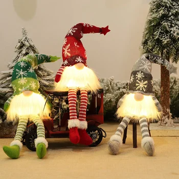 Светлинен Джудже Коледен Декор Безлични Кукла лека нощ Домашен Навидад Натальная Плат 35 см 2024 Коледни Детски Коледни Подаръци
