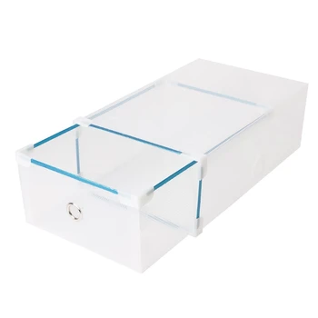 Сгъваема пластмасова прозрачна кутия 85AC за съхранение на обувки, Штабелируемая кутия за организацията