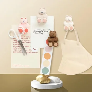 Силиконов държач за четка за зъби с анимационни мечка, стенни търтей, Куки за съхранение на Аксесоари за баня, директен доставка