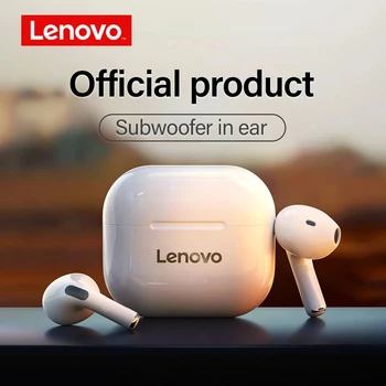Слушалки Lenovo LP40 Bluetooth, безжични слушалки TWS, стерео слушалки в ушите, спортни водоустойчиви слушалки с микрофон за всички телефони