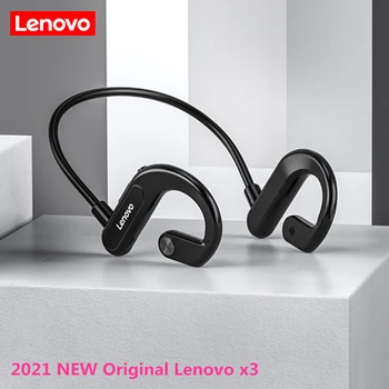 Слушалки Lenovo X3 Bluetooth с костна проводимост, спортна слушалки за джогинг, водоустойчив безжични слушалки с микрофон за колоездене, шофиране на кола
