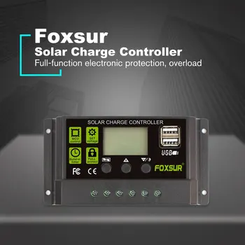 Слънчев контролер 20A Автоматичен контролер за слънчеви зареждане LCD с двоен изход USB 5V Соларен панел Фотоелектричния регулатор