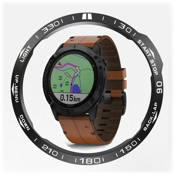 Стилна рамка-калъф за smart-часовници на Garmin Fenix 6 7 7X 6X Pro sapphire, капачка от неръждаема стомана, защита от надраскване, bezel с пръстен