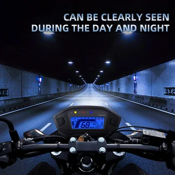 Таблото Moto Цифров Скоростомер, Оборотомер Таблото Мотоциклет LCD Дисплей Display10000 об/мин за 1-4 Цилиндър 7 Цвята Регулиране
