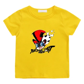 Тениска Game Persona 5 с котка Морганой, Кавайная Детска тениска с анимационни герои за момчета и момичета, 100% Памук, Ежедневни Летни тениски, Красиви върхове