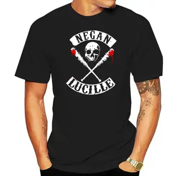 Тениска с Черепа, Тениска Negan sev li, Тениска на The Walking Dead, Тениски За Мъже, Дрехи на Ужасите, Тениска На Хелоуин, Върхове Уличном Стил, Черен