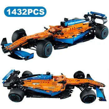 Техническа Модел на състезателен автомобил McLarened F1 Formula 1 Supercar Строителни блокове City 42141 Комплект превозни средства Тухли Играчка за деца Подарък за децата