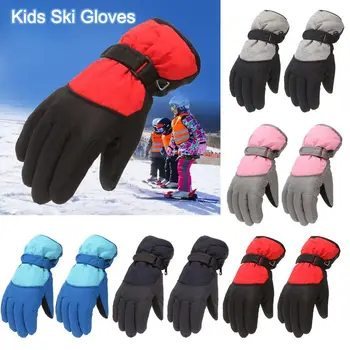 Топли непромокаеми бебешки ръкавици с дълги ръкави, Ветроупорен Детски ски ръкавици за каране на сноуборд.