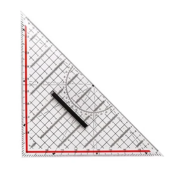 Триъгълна Линия за рисуване 30 СМ Пластмасова Линийка за чертане С дръжка, Транспортир, Измервателна Линия
