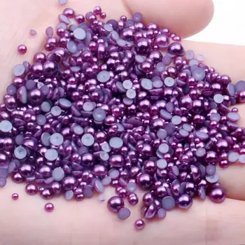 Тъмно лилаво с полукръгла култивирани перли 1,5-14 мм, изделия от ABS-смола, лепило за спукани бусинках за scrapbooking, украса със собствените си ръце