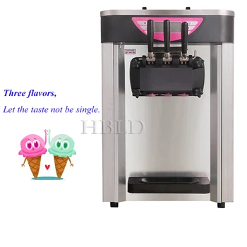 Търговски електрическа машина за приготвяне на мек сладолед, настолна машина за приготвяне на ягодов млечен пломбира с различни вкусове