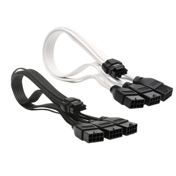 Удлинительный кабел за захранване на GPU Pcie5.0 клъстер 8-пинов конектор от 3x8Pin до 16pin (12 + 4) на Щепсела