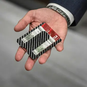 Ултра-мини-чантата от въглеродни влакна, RFID-противоугонный портфейл за кредитни карти