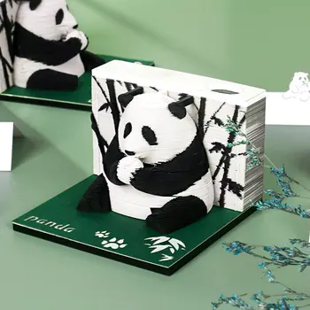 Устойчив 3D бележник за водене на записки, украса за всеки повод, практични и функционални 3D бележник за водене на записки, подаръци, гигантска панда