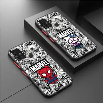 Устойчив на удари Мек Калъф за Samsung Galaxy A12 A50s A30 A71 A31 A32 A70s A52 5G A21s A13 A51 Marvel Spidermans Hello Kitty