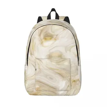 Училищна чанта Ученическа раница Жълт Мрамор раница на рамото си Чанта за лаптоп раница за училище