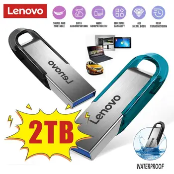 Флаш памет Lenovo 2tb USB 3.0 128 GB, високоскоростен пренос на данни Метален преносим SSD устройство Cle U-диск, Флаш-памет Memoria USB Stick