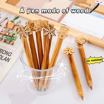 Химикалка писалка Creative Log с писеца 0,5 мм, снежинка, цветето на любовта, плюшено мече, скъпа химикалка писалка Kawaii, канцеларски материали, ученически пособия, канцеларски в подарък