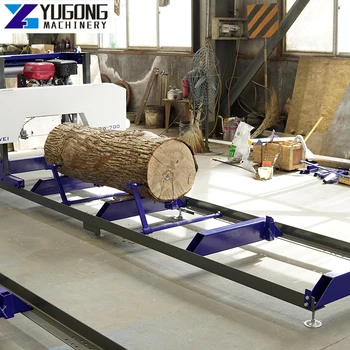 Хоризонтална преносим линия за производство на дървен материал YG акумулаторни или бензинови дъскорезница в пильном станке, преносим дъскорезница, Хоризонтална лента дъскорезница