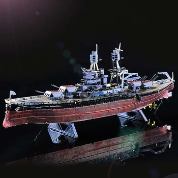 Цветен 3D Метален Пъзел USS Arizona BB-39 Модел Пъзели за Деца 14 + години САМ Военна Монтаж на Играчка, Подарък Пъзел игри за възрастни