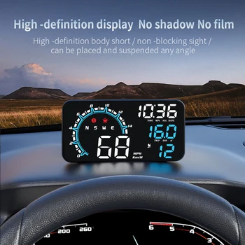 Централният дисплей Автомобилен Hud GPS Скоростомер, Километраж, led дисплей, сензор за проектор на предното стъкло, автоаксесоари, електроника