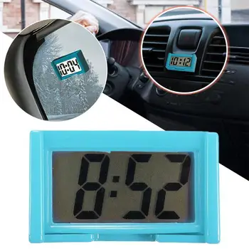 Цифров часовник на арматурното табло на автомобила - автомобилни лепило часовници с гигантски LCD дисплей за време и ден за кола P9E7