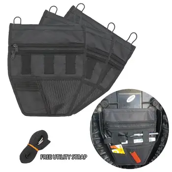 Чанта за мотор и скутер от изкуствена кожа, чанта за съхранение скутер под седалката, чанта-органайзер с множество джобове за портфейла, карти за документи