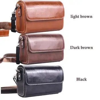 Чанта за фотоапарат ретро стил с пагон, портативна универсална кожена чанта за фотоапарат Sony от серията RX100, чанта, Ricoh, Panasonic.