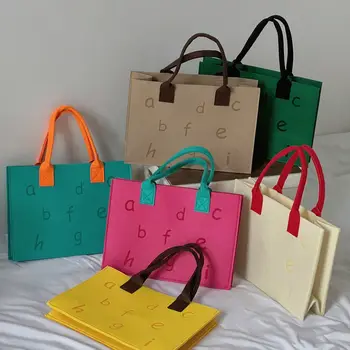 Чанта с контрастни букви 2023 г., нова мода подарък чанта, чанта за пазаруване с голям капацитет, чанта-тоут, чанта за защита на околната среда.