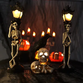 Черепа на Скелет на Уличното осветление, Украса за Хелоуин Led свещ Тиква Врана Череп ужас от духове Къща вечерни декоративни орнаменти