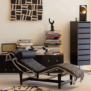 Черно уникално стол с възможност за сгъване на облегалката, Дизайнерско Промишленото метален стол за хола, Офис стол-люлеещ се стол, кът за четене, мебели за дома Sillon Relax