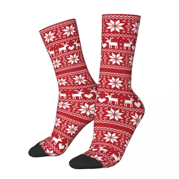 Честит смешно мъжки чорапи Harajuku С Коледа, пуловер, чорапи за скейтборд, Дамски чорапи Пролет Лято Есен Зима