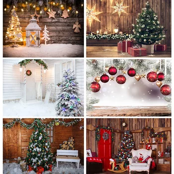 ШУОЖИКЕ Коледен Фон За Снимки Камина Коледно дърво, Декори За фото студио Подпори 221212 SD-03