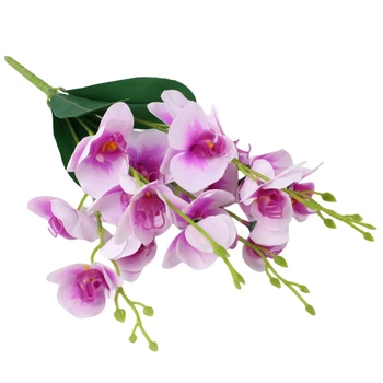 1бр 20 глави 45 см Букет от изкуствени цветя орхидея-пеперуди, Фалшиви орхидеи, цветя за сватба, Коледен фестивал, домашен декор