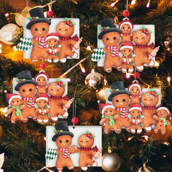 1БР Весела Коледна Украса за Дома Човечето Човече Дървени Украса на Коледна Елха, Висящи Висулка 2024 честита Нова Година Навидад
